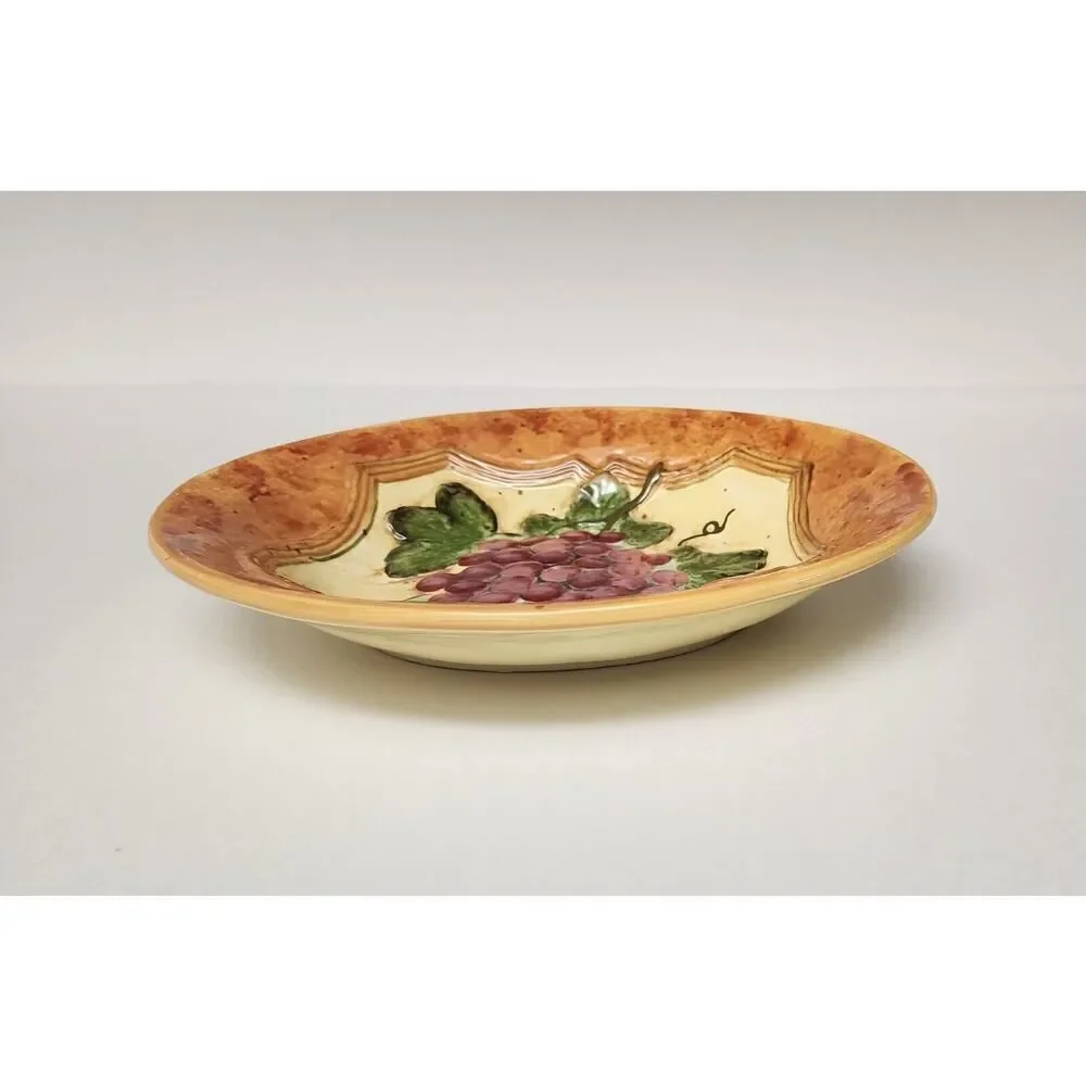 Certified International~Grapes Decorative Serving Plate And Bowl Susan Winget